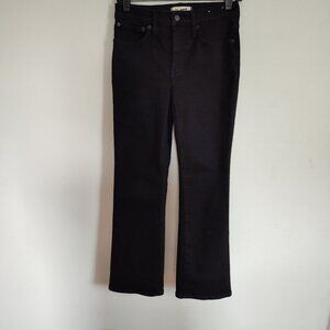 Ladies SZ 26 Madewell Black Mid-Rise Kick Out Jean